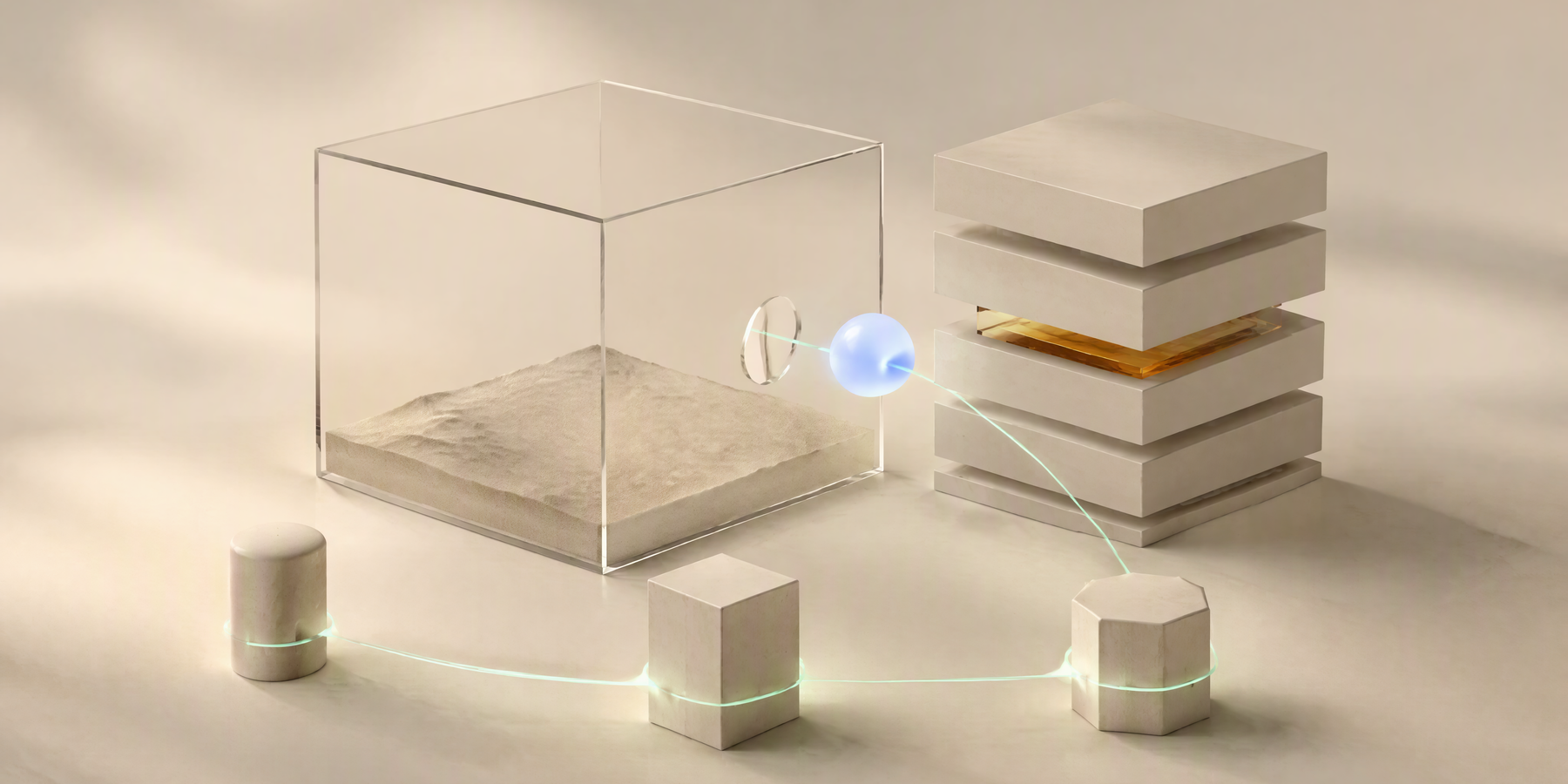 An AI agent crossing a sandbox boundary toward a chain of responsibility controls.